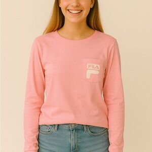 Fila • NWT Pink Crew Neck Long Sleeve